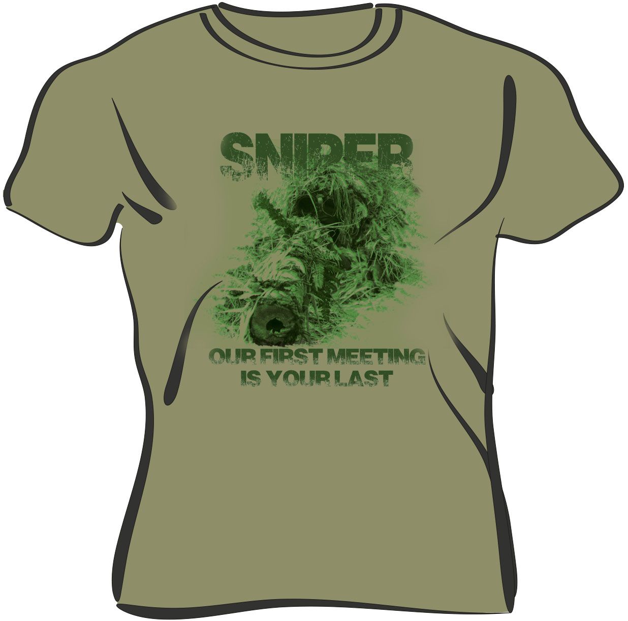 T-shirt Sniper Armee Shirt Scharfschütze Printshirt KSK Shirt Gr.XL