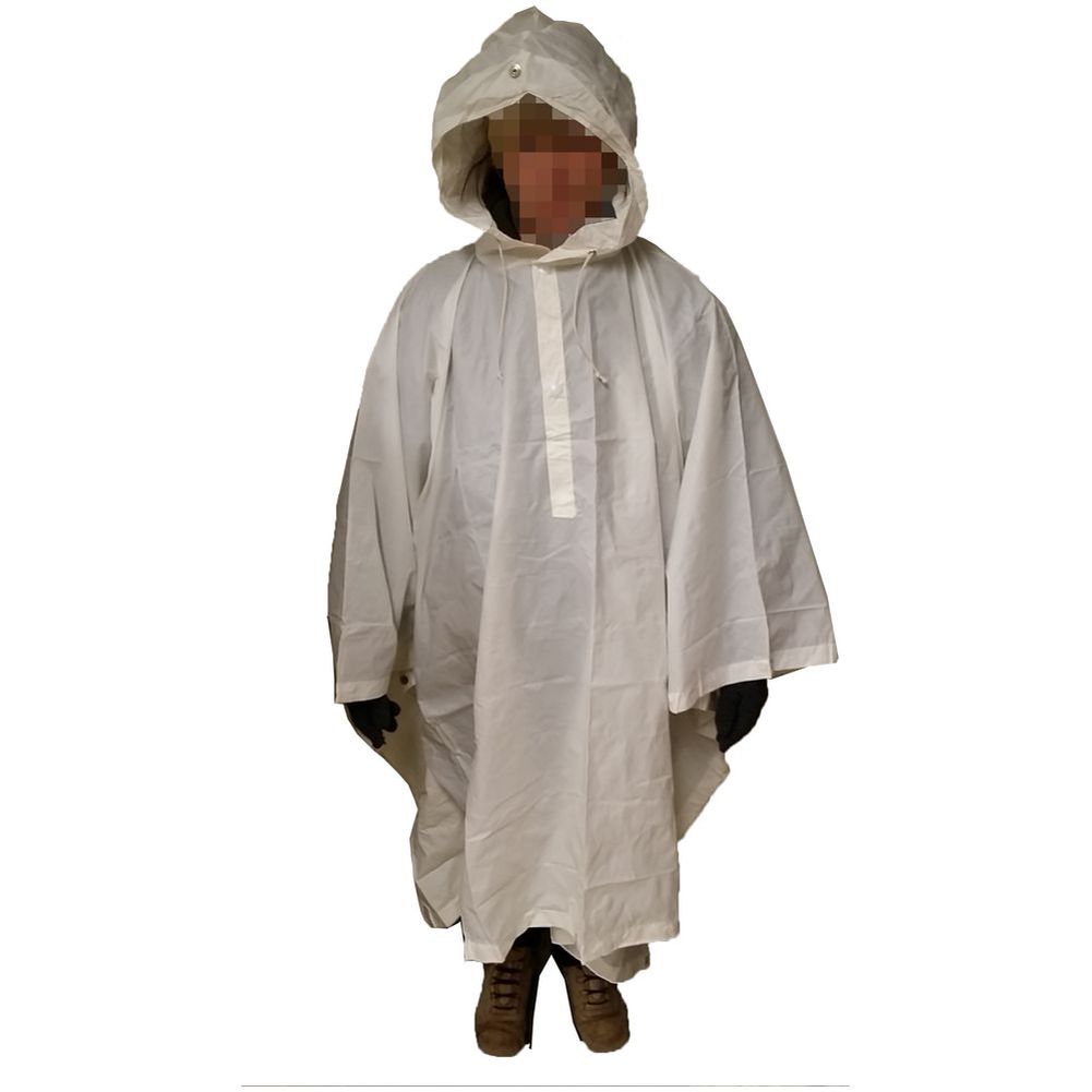 Schweizer Schnee Poncho Original Tarnüberwurf Tarnplane weiss wasserfest