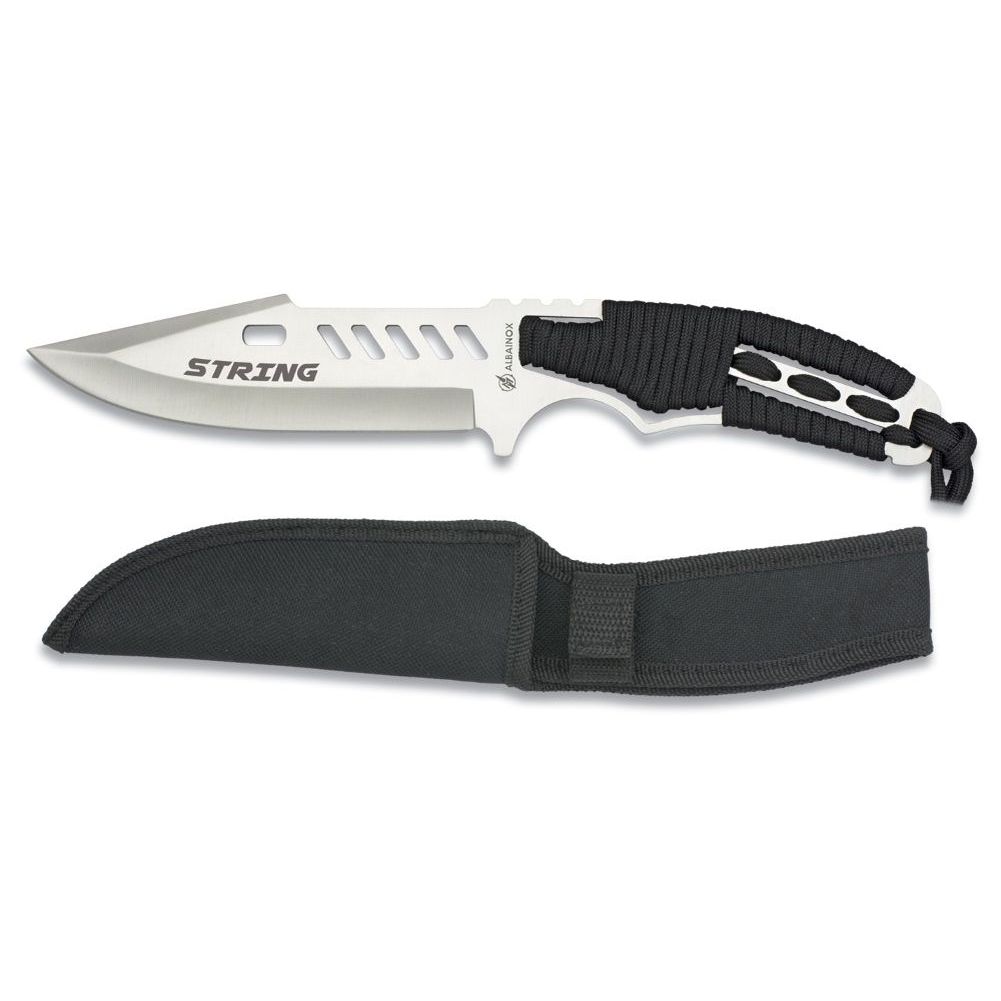 Survival knife Fahrtenmesser Outdoormesser Albainox Stahl Nylonscheide 32086