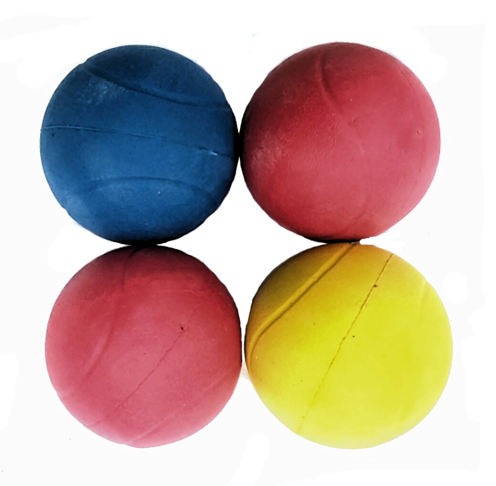 Moosgummiball Hund Spielzeug Ball Durchmesser 7cm bunt 4 Stück