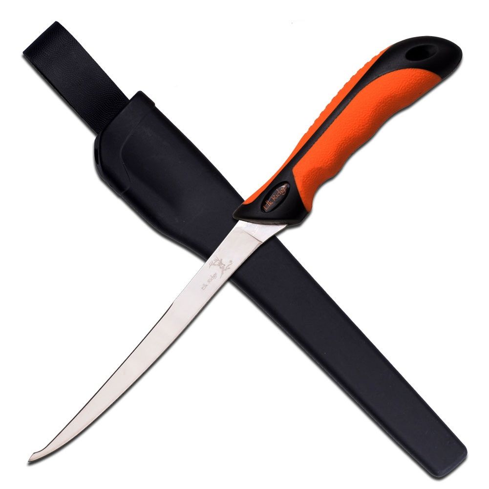 Elk Ridge Messer Filiermesser Filetiermesser 440 Stahl 31,7 cm + Scheide ER-541