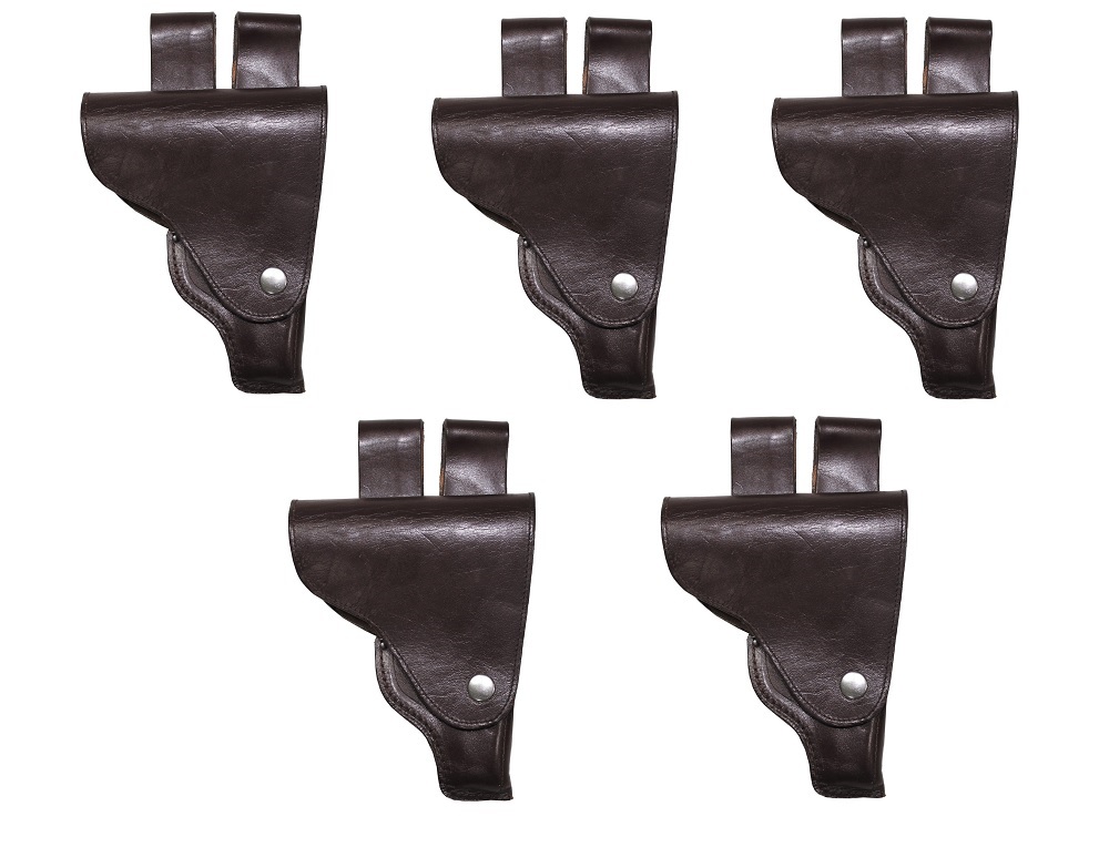 Pistolenholster "Poppers" Gürtelholster Leder braun Rechtshändler gebr. 5 Stück