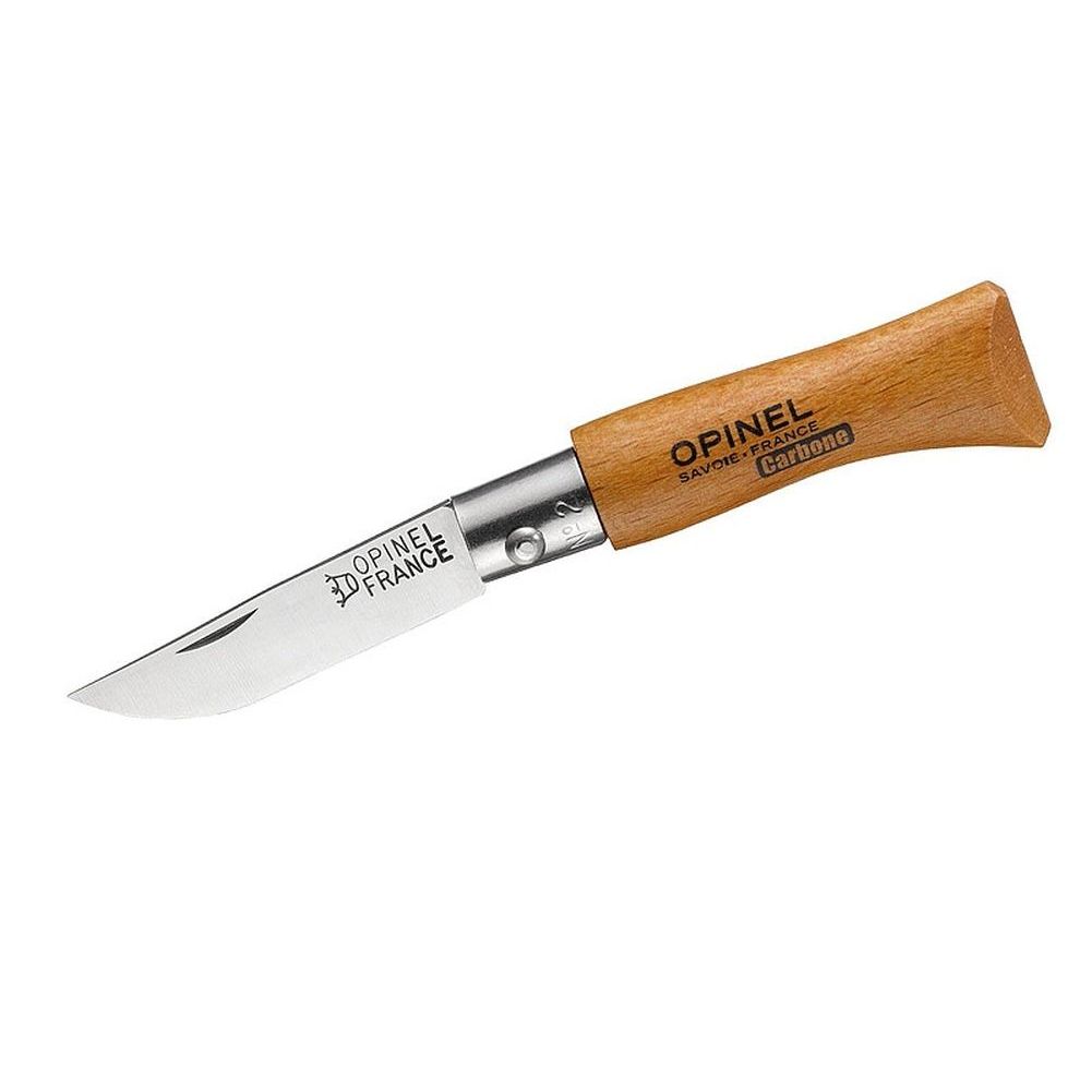 Opinel Mini Messer XC90 Kohlenstoffstahl Klinge Heft lackiertem Hartholz Größe 2