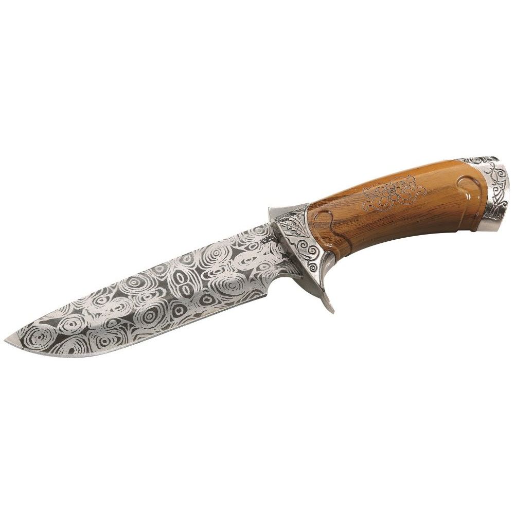 Herbertz Messer verziert Damast Ätzung Jagdmesser Gürtelmesser Messer 104914