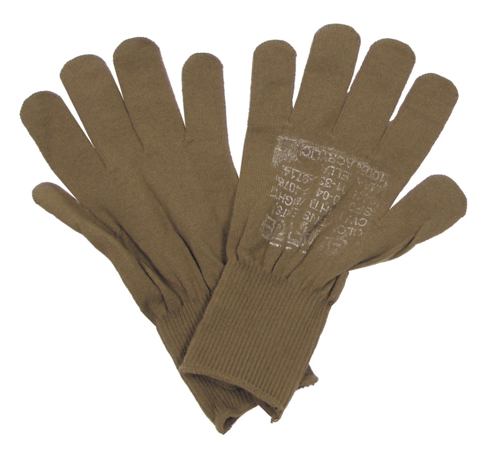 US Fingerhandschuhe braun Unterziehhandschuh neuwertig
