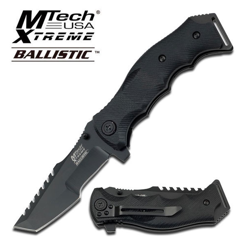 MTech Xtreme Taktische Linerlock Taschenmesser Klappmesser schwarz MX-A805