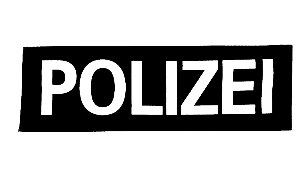 Klettstreifen Klett Polizei Wechsel-Klett-Schild schwarz weiss 10x31cm