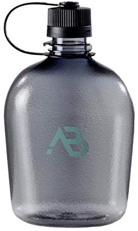 A.Blöchl Feldflasche US GEN II 1 Liter in tranparenten Design (21 x 12 x 6,5 cm/Schwarz)