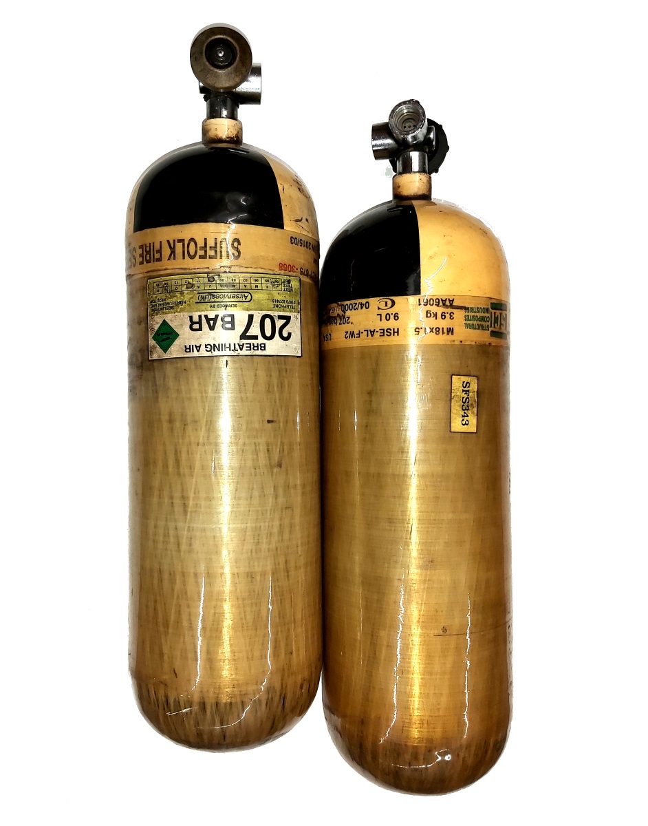 9 Liter Atemluftflasche Pressluftflasche Feuerwehrbestand gebraucht