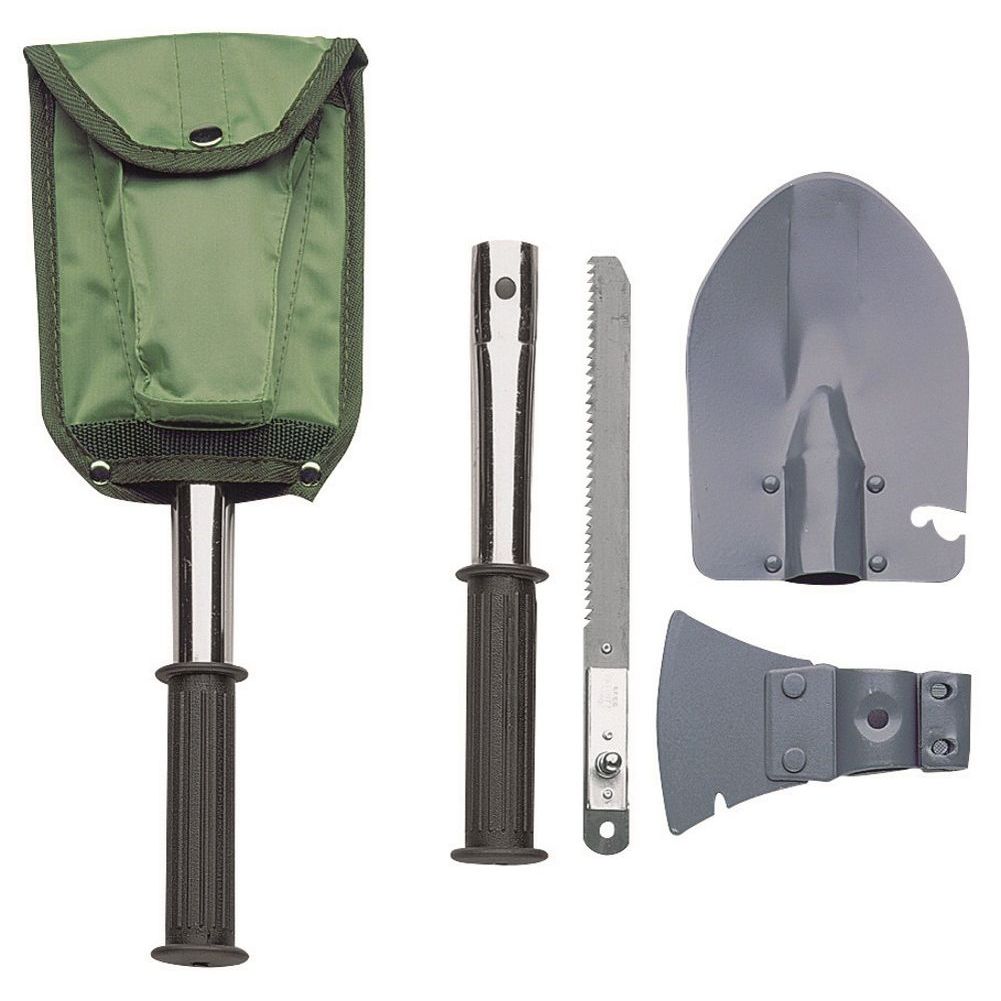 Herbertz Camping Werkzeugsatz 4-teilig Spaten Beil Hammer Säge mit Tasche 619200