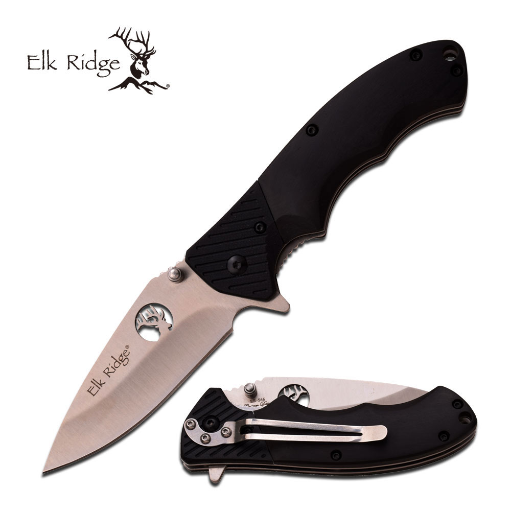 Elk Ridge Jagd Taschenmesser Klappmesser Pakkawood Holzgriff ER-566SBK