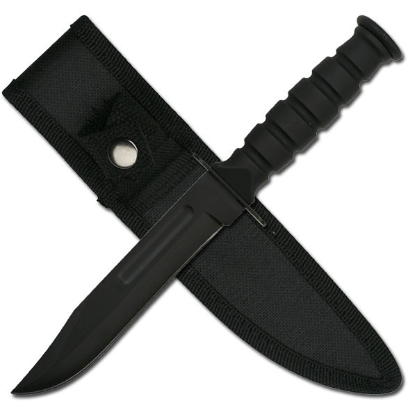 Survivor Messer Outdoormesser Fixed Blade schwarz Campingmesser HK-1023DG