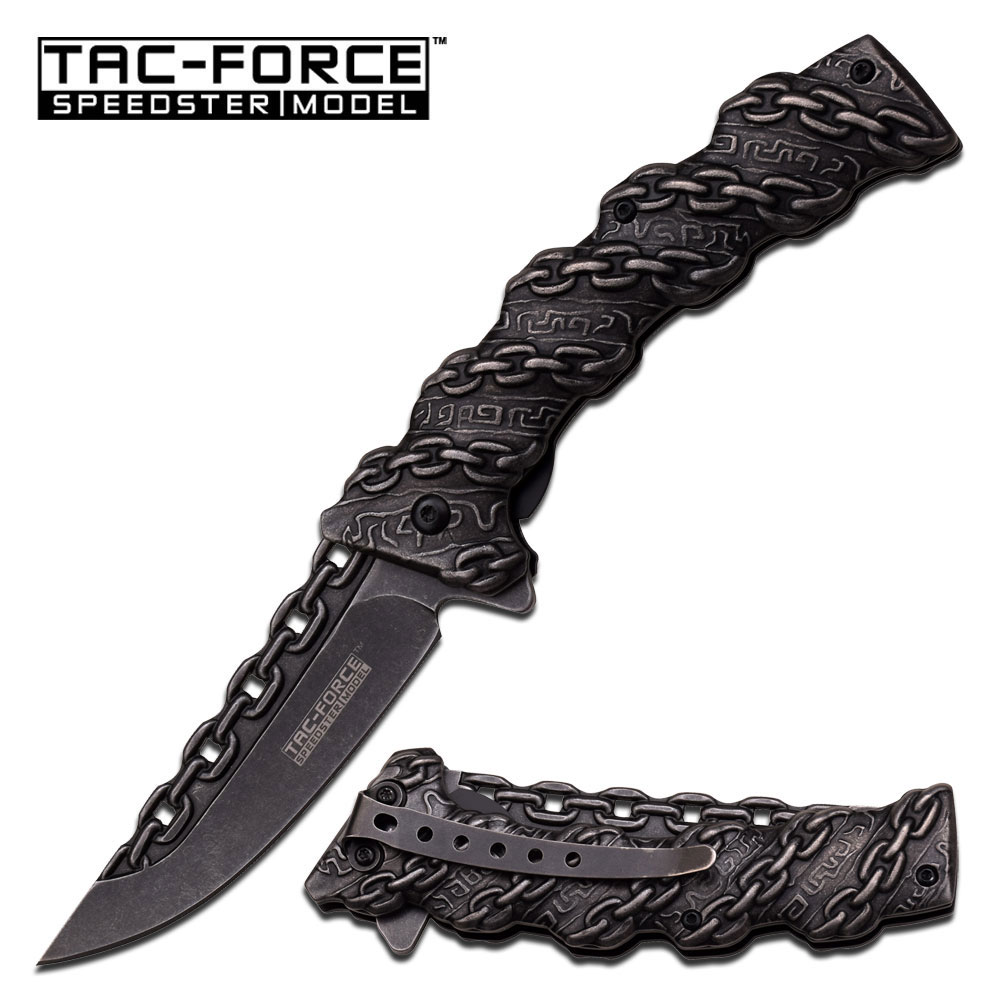 Tac Force Messer Klappmesser Taschenmesser Ketten Design black TF-859