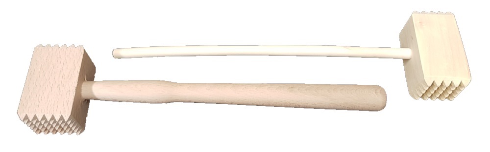 Fleischklopfer Schnitzelklopfer Fleischhammer Fleischzartmacher aus Holz 2 Stück