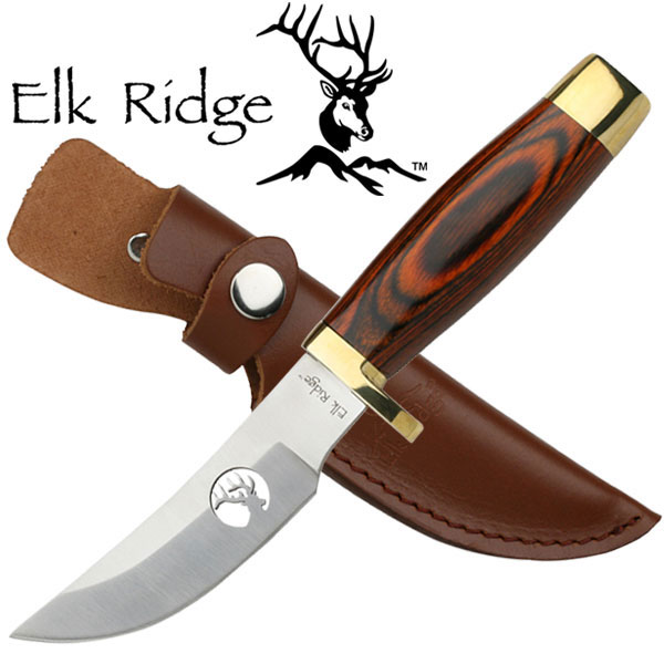 Elk Ridge FIXED BLADE KNIFE Jagdmesser 19,2 cm Gesamtlänge Holzgriff ER-050