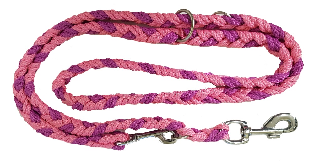 Hundeleine Leine geflochten robust zweifarbig pink lila 1,95 m