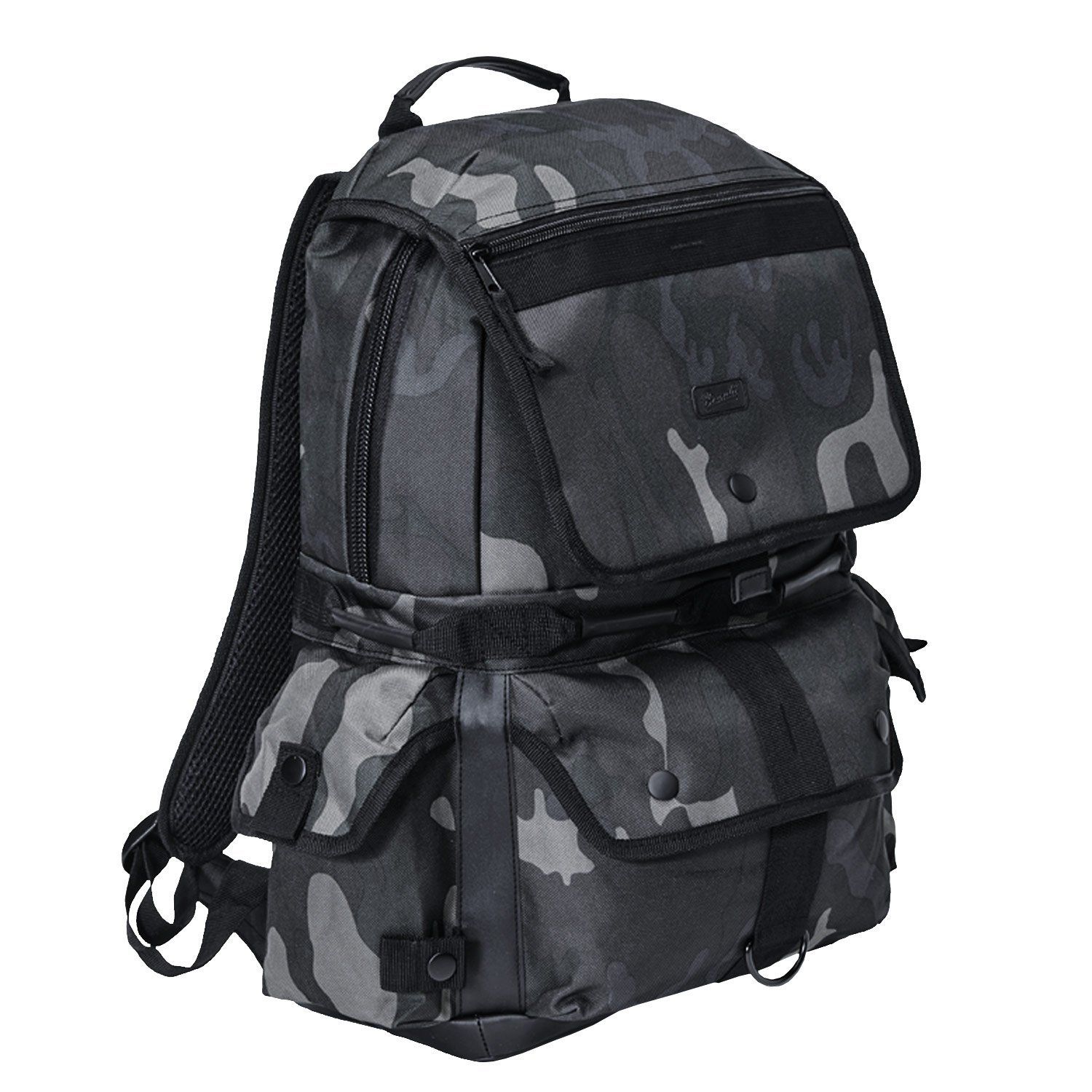 Brandit North Trail Backpack Rucksack Schul Uni Tasche Retro Design darkcamo