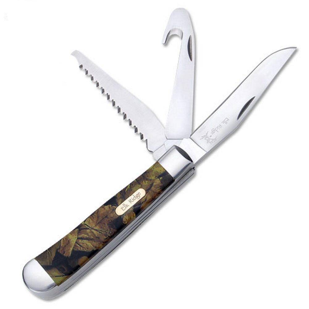 Elk Ridge Taschenmesser Jagdmesser 3 Klingen Haken Öffner Säge Messer ER-089C