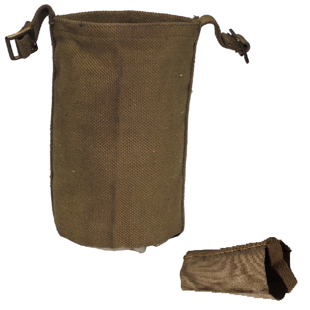 Britische Armee Feldflaschentasche Tasche WW II khaki Canvas gebr.