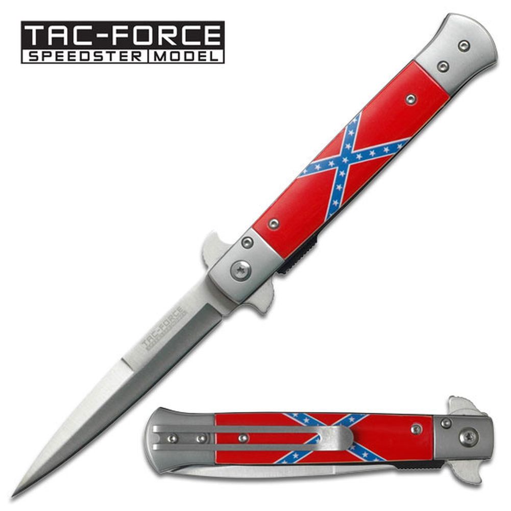 Tac Force Stiletto Taschenmesser Einhandmesser Klappmesser Rebel Flag TF-598RF